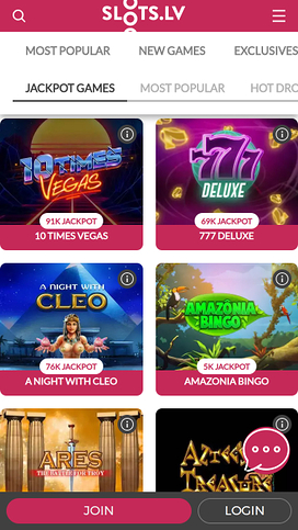 Slots.lv Casino Mobile Jackpot