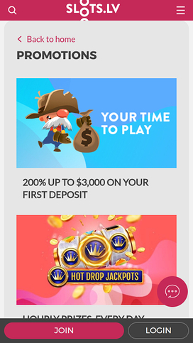 Slots.lv Casino Mobile Promotions