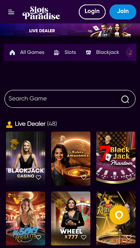 Slots Paradise Casino Mobile Live dealer