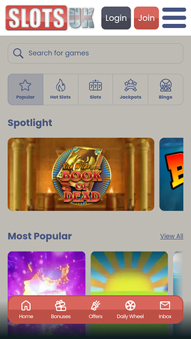 SlotsUK Casino Mobile Games