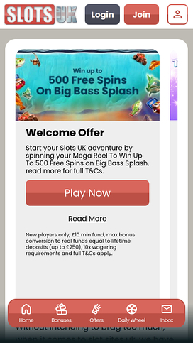 SlotsUK Casino Mobile Promotions