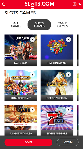 Slots.com Casino Mobile Games