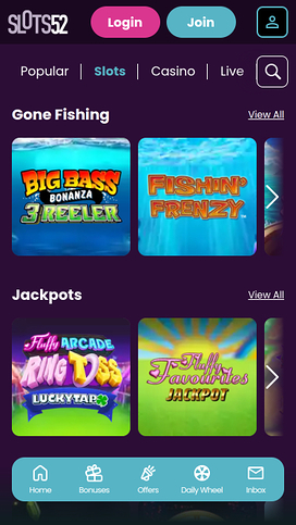 Slots52 Casino Mobile Games