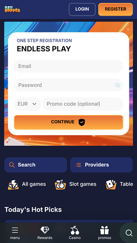 SlotsHopper Casino Homepage