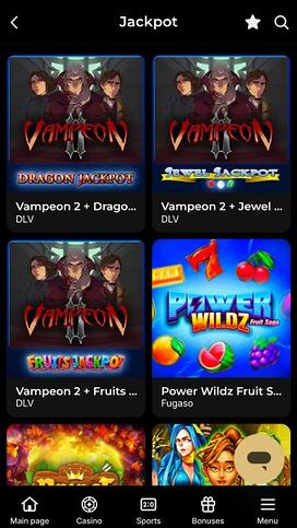 SlotStake Casino jackpot mobile page