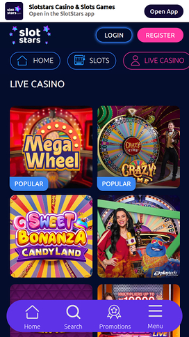 SlotStars Casino Mobile Live Dealer