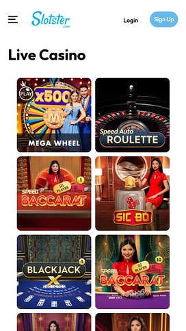 Slotster Casino Mobile Live Dealer