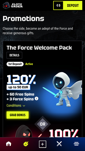 SlotsVader Casino Mobile Promotions