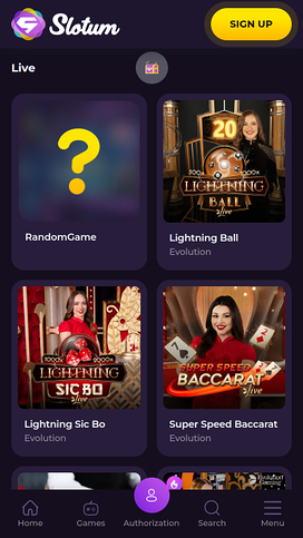 Slotum Casino Mobile Live Dealer