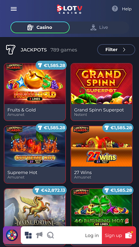 SlotV Casino Mobile Jackpot