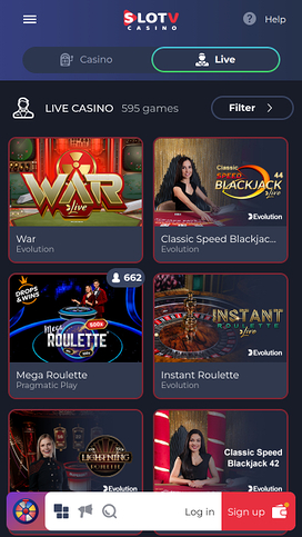SlotV Casino Mobile Live Dealer