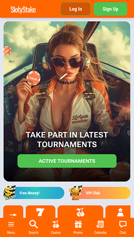 SlotyStake Casino Mobile Homepage