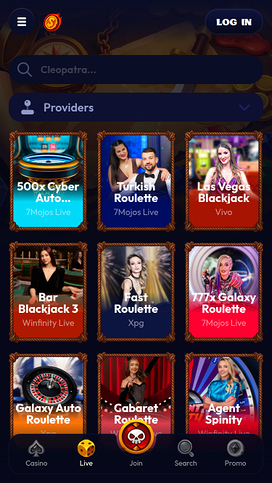 Casino móvil con crupier en vivo de Smash