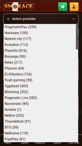 Desarrolladores de juegos móviles de SmokAce Casino