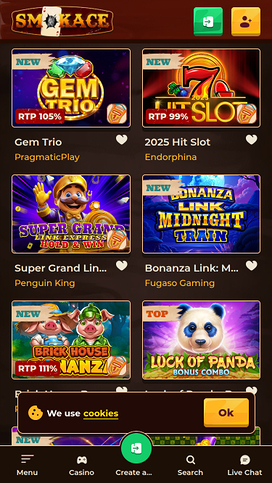 Bote móvil de SmokAce Casino