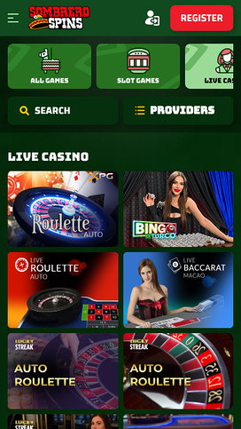 Sombrero Spins Casino Mobile Live Dealer