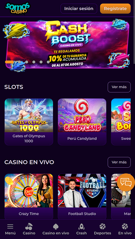 Somos Casino Mobile Homepage