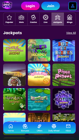 Space Wins Casino Mobile Jackpot
