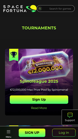 SpaceFortuna Mobile Tournaments
