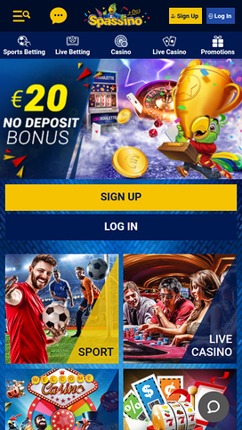 Spassino Casino Mobile Homepage