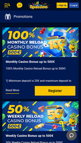 Spassino Casino Mobile Promotions