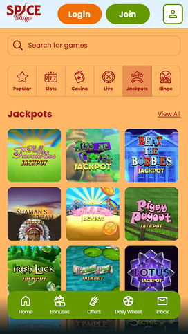 Spice Bingo Casino Mobile Jackpot