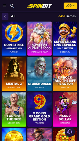 SpinBit Casino Mobile Games