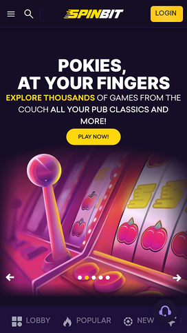 SpinBit Casino Mobile Homepage