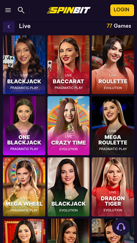 SpinBit Casino Mobile Live Dealer
