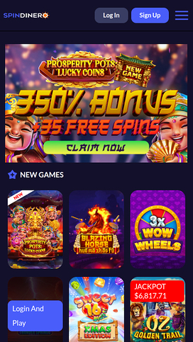 Spin Dinero Casino Mobile Homepage