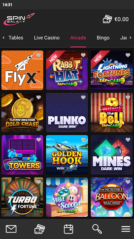 Spin Galaxy Casino Mobile Arcade