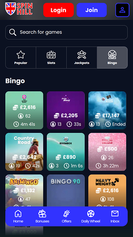 Spin Hill Casino Mobile Bingo