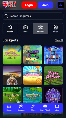 Spin Hill Casino Mobile Jackpot