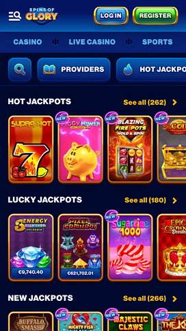 Spin Of Glory Casino Mobile Jackpot