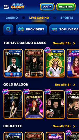 Spin Of Glory Casino Mobile Live Dealer