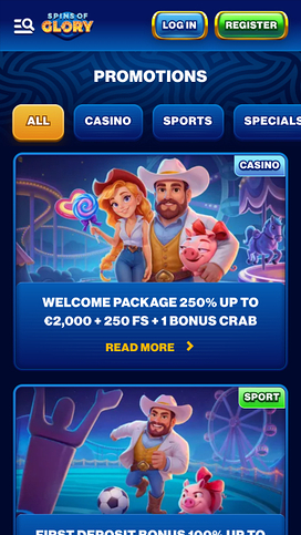 Spin Of Glory Casino Mobile Promotions