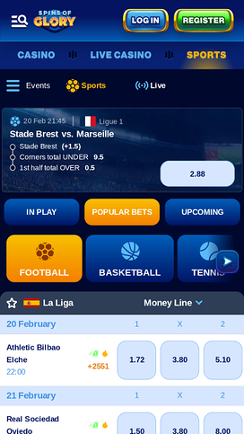 Spin Of Glory Casino Mobile Sports