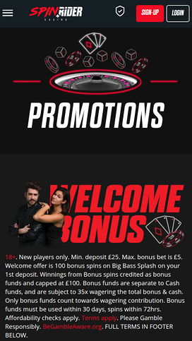 Spin Rider Casino Mobile Promotions