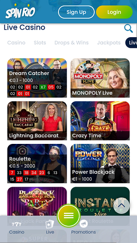 Spin Rio Casino Mobile Live Dealer