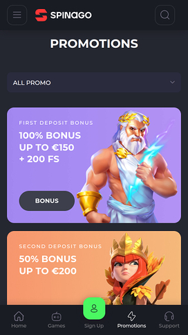 Spinago Casino Mobile Promotions