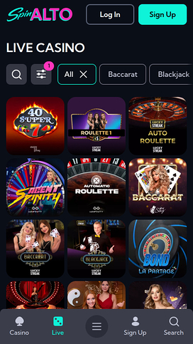 Spinalto Casino Mobile Live Dealer