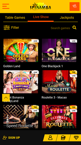 Spinamba Casino Mobile Live Dealer
