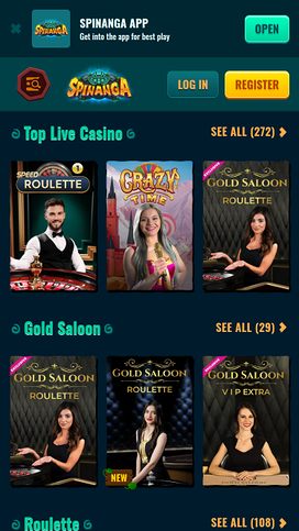 Spinanga Casino Mobile Live Dealer
