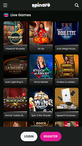 Spinaro Casino Mobile Live Dealer