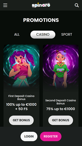 Spinaro Casino Mobile Promotions