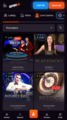 Spinch Casino Mobile Live Dealer