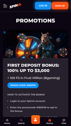 Spinch Casino Mobile Promotions