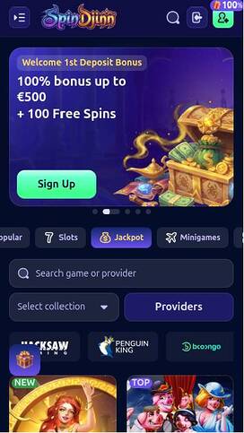 Premio mayor móvil de SpinDjinn Casino