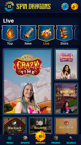 Crupier en vivo móvil de SpinDragons Casino