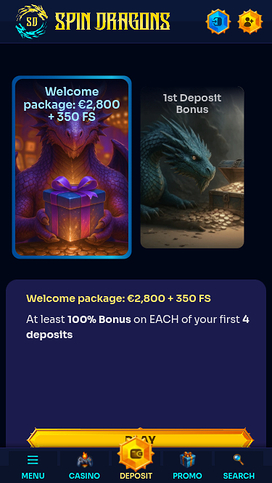 Promociones móviles del casino SpinDragons